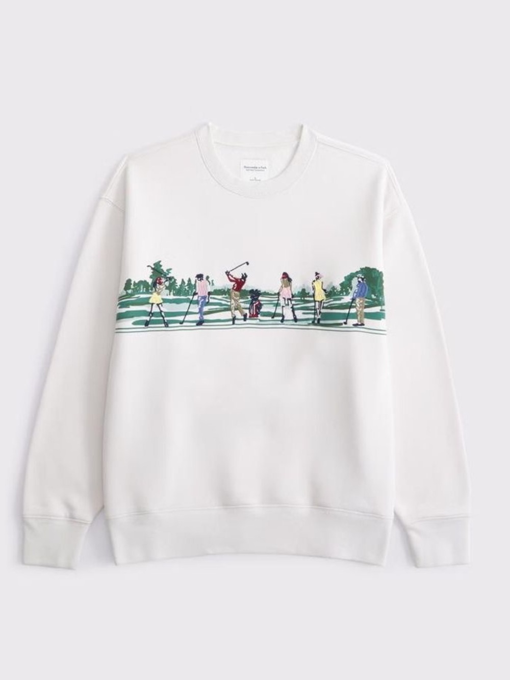 Abercrombie & Fitch Soft A&F Golf Embroidered Graphic Crewneck Sweatshirt - Picture 2 of 9